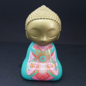 Figurine Little Buddha Vert & Rose